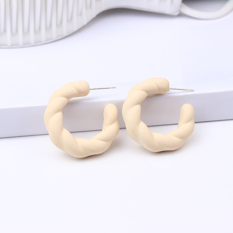 Wholesale Candy Color Twist Wreath Spray Painted Acrylic Earrings